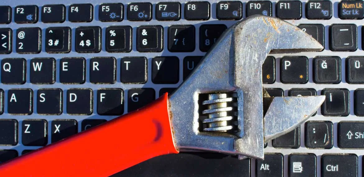 keyboard and wrench
