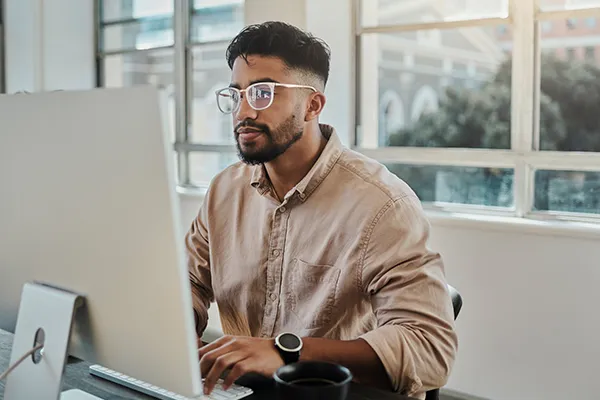 Person working on a computer