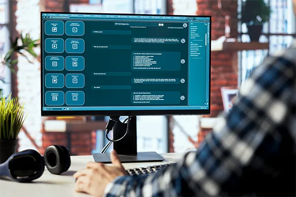 Person viewing AI chat thread
