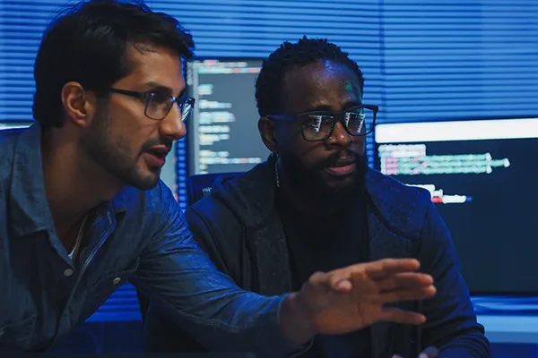 IT person monitoring computer