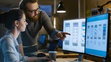 Woman getting design feedback