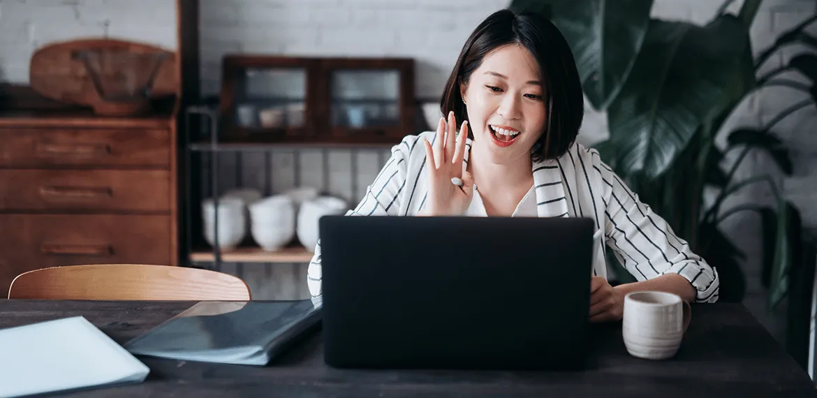 Woman on a video call
