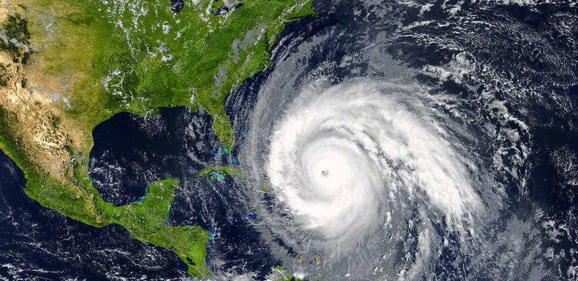 Hurricane in the Atlantic Ocean