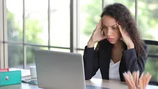 Woman with a slow computer