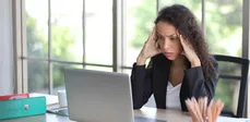 Woman with a slow computer