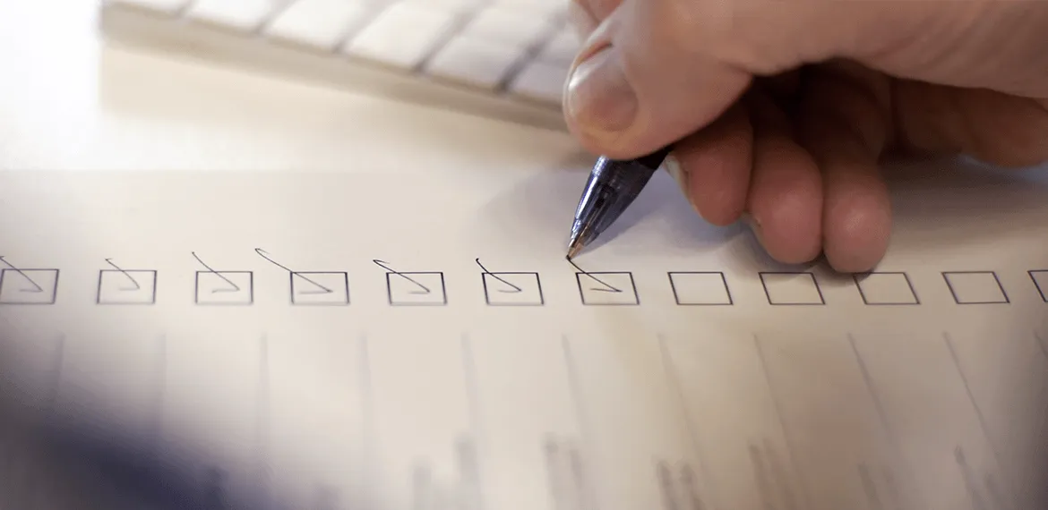 Person making a checklist