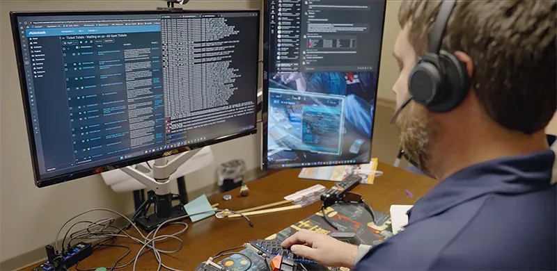 IT engineer on computer