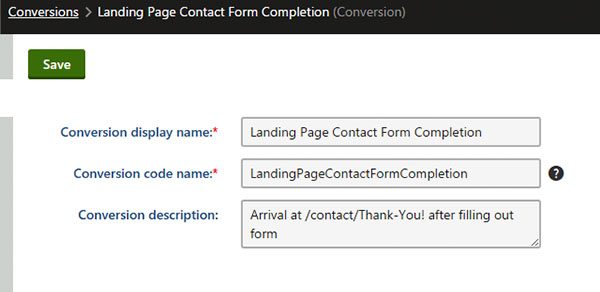 kentico landing page contact form