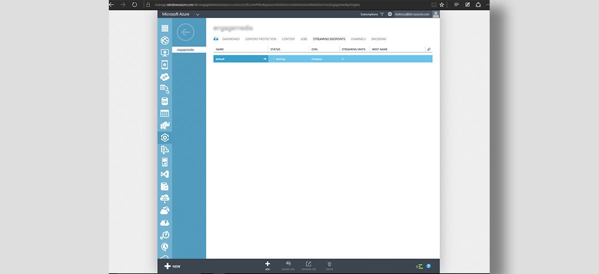 azure media services streaming endpoints window