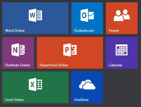 microsoft office apps tiles