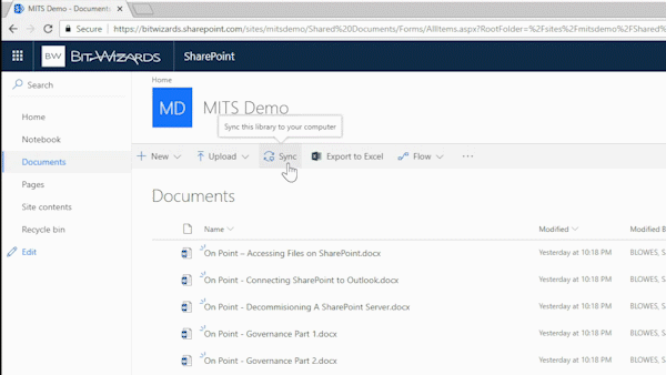 syncing SharePoint library