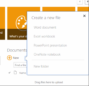 microsoft sharepoint new file menu