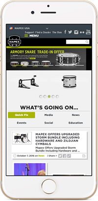 mapex website mobile view